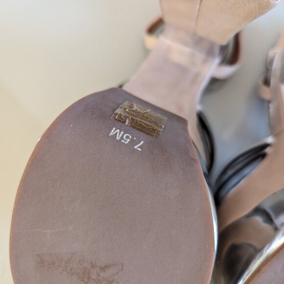 Jeffrey Campbell Y2K Nude Chrome Ambrose Platform Heels Shiny Ankle Strap NEW - Picture 7 of 12